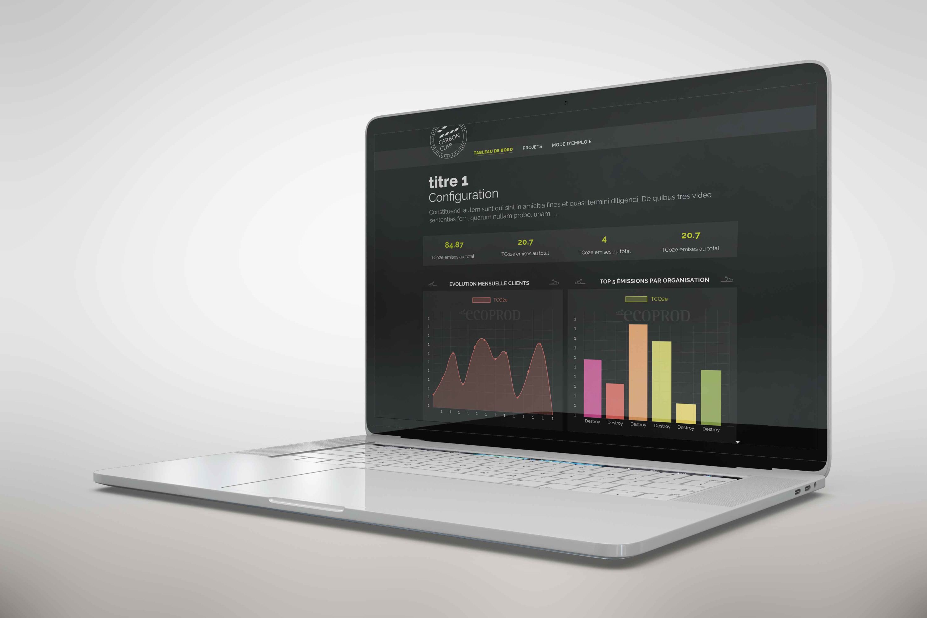 EcoProd // Calculateur carbone / Interface digital
