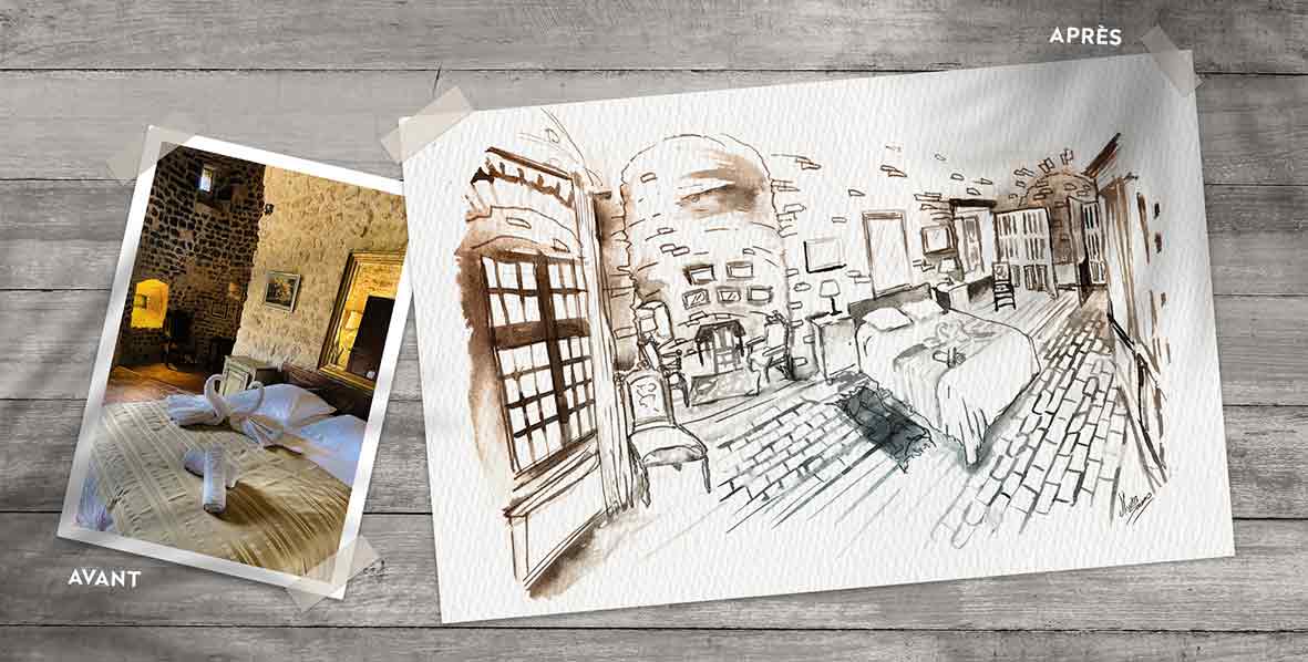 Maisonseul_chateau_creation_illustratrice_broux_de_noix_encre_archeche_evenement_Marion_Sarano_valence_drome_chambre-BD