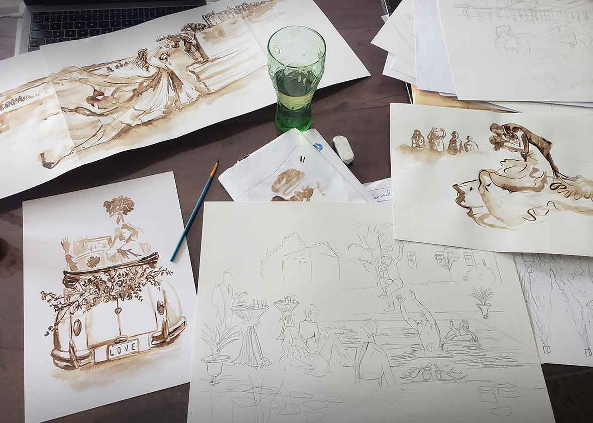 ilustratrice_Maisonseul_chateau_creation_illustrations_broux_de_noix_encre_ardeche_evenement_Marion_Sarano_valence_drome_bd